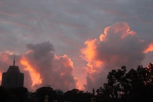 Sunrise on the first day at work for Sanna